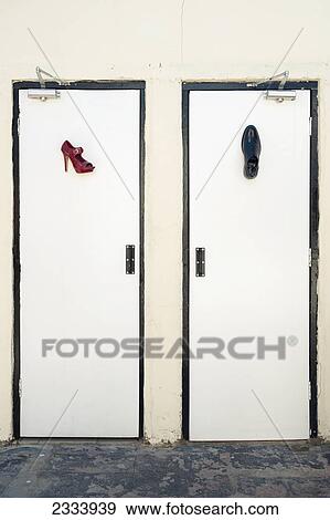 Stock Photo - Toilet Door In Hackney; London, Uk. Fotosearch