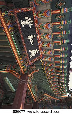 Stock Photo - Toksu Palace Roof And Sign. Fotosearch