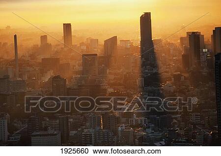 Tokyo Skyline Glowing At Dusk; Tokyo, Japan View Large Photo Image Stock Image - Tokyo Skyline Glowing At Dusk; Tokyo, Japan. Fotosearch