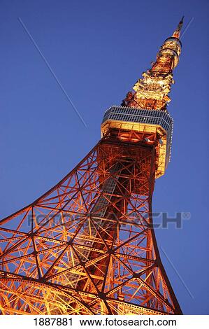 Tokyo Tower At Dusk View Large Photo Image Stock Image - Tokyo Tower At Dusk. Fotosearch