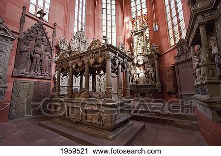 Stock Image - Tomb Of Count Ludwig I Of Loewenstein-Wertheim And Countess Anna In The Collegiate Church At Wertheim Am Main, Baden-Wurttemberg, Germany. Fotosearch