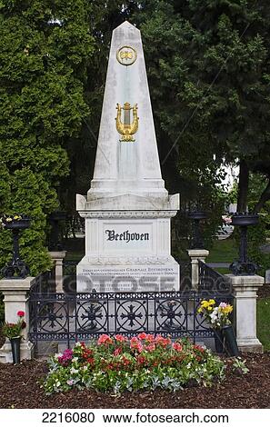Stock Image - Tomb Of Ludwig Van Beethoven, Zentralfriedhof, ( Central Cemetery ), Vienna, Austria. Fotosearch