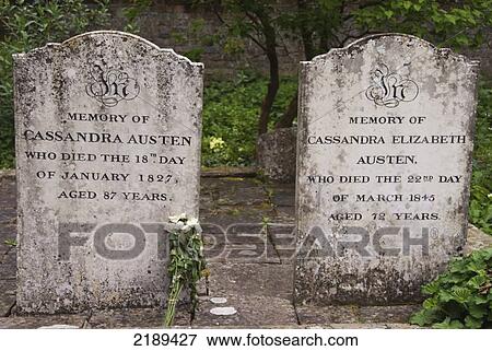 Stock Photo - Tombstones Belonging To Austen Family In Graveyard At Chawton. Home Of Jane Austin.. Fotosearch