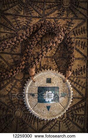 Stock Image - Tongan artifact made from whalebone; Tongatapu, Tonga. Fotosearch