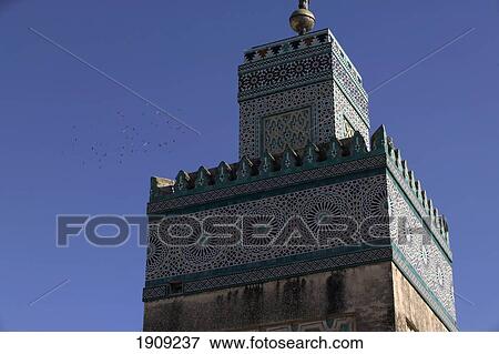 Stock Photo - Top Of Minaret In Medina, Fes, Morocco. Fotosearch
