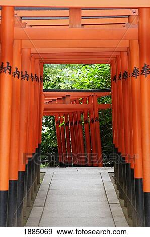 Stock Photo - Tori Gate At A Shrine In Ueno Park. Fotosearch