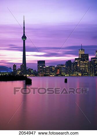 Toronto Skyline At Sunset, Ontario View Large Photo Image Stock Photo - Toronto Skyline At Sunset, Ontario. Fotosearch