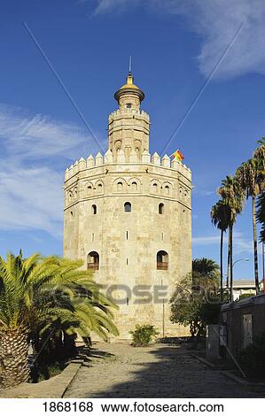 Torre Del Oro, Seville, Spain View Large Photo Image Stock Photo - Torre Del Oro, Seville, Spain. Fotosearch