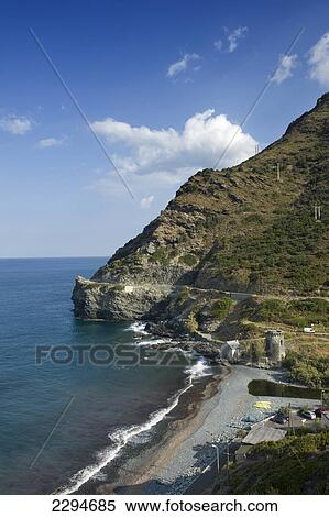 Tour Dalbo And Plage Dalbo Cap Corse Region Corsica