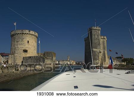 Tour Saint-Nicolas And The Tour De La Chaîne; Poitou-Charentes, France View Large Photo Image Stock Photo - Tour Saint-Nicolas And The Tour De La Chaîne; Poitou-Charentes, France. Fotosearch