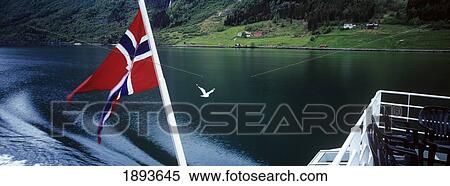 Stock Photography - Tourboat On Sognefjord. Fotosearch