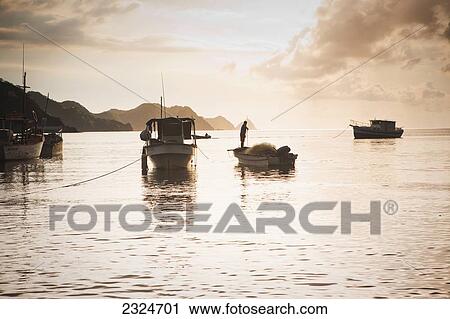 Stock Image - Tourism Is A Major Business In Small Fishing Port Of Taganga, Colombia. Fotosearch