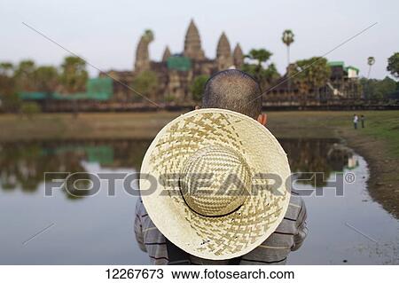Stock Image - Tourist at Angkor Wat; Siem Reap, Cambodia. Fotosearch