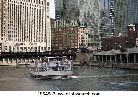 Tourist Boat, Chicago, Illinois, Usa View Large Photo Image Stock Photo - Tourist Boat, Chicago, Illinois, Usa. Fotosearch