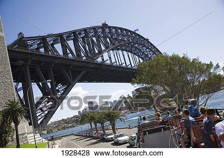 Tourist Bus Near Sydney Harbour Bridge, Sydney, New South Wales, Australia View Large Photo Image Stock Photo - Tourist Bus Near Sydney Harbour Bridge, Sydney, New South Wales, Australia. Fotosearch