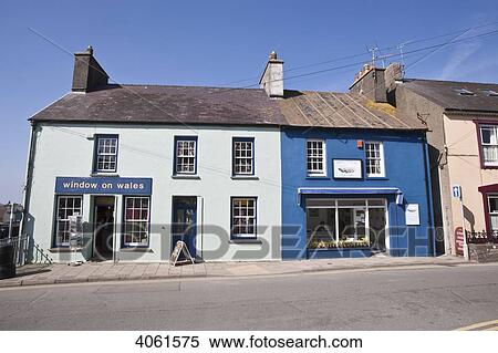 Stock Photography - Tourist gift shop Window on Wales, and art gallery; St. David, Pembrokeshire, Wales. Fotosearch