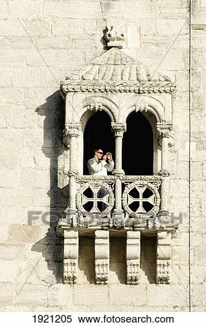 Tourist Photographing From Belem Tower, Belem, Portugal View Large Photo Image Stock Photography - Tourist Photographing From Belem Tower, Belem, Portugal. Fotosearch