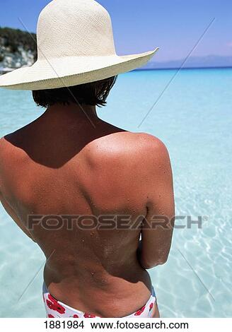 Tourist Wading In Clear Blue Water View Large Photo Image Picture - Tourist Wading In Clear Blue Water. Fotosearch