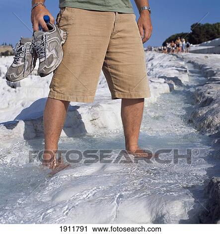 Tourist Wading In Travertine Pool, Pamukkale, Turkey View Large Photo Image Stock Image - Tourist Wading In Travertine Pool, Pamukkale, Turkey. Fotosearch