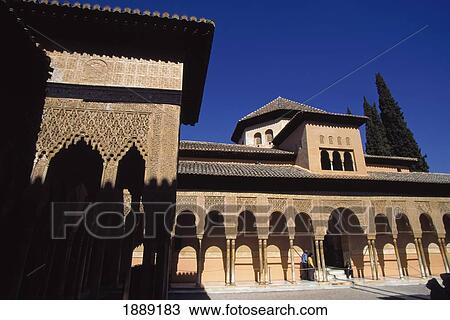 Tourists At Court Of Lions Within Casa Real, (Royal Palace) View Large Photo Image Stock Image - Tourists At Court Of Lions Within Casa Real, (Royal Palace). Fotosearch