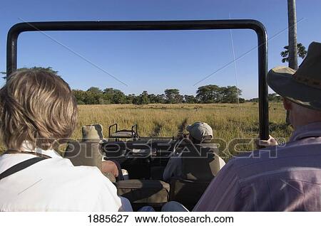 Stock Photo - Tourists In 4X4 On Safari In Liwonde National Park. Fotosearch