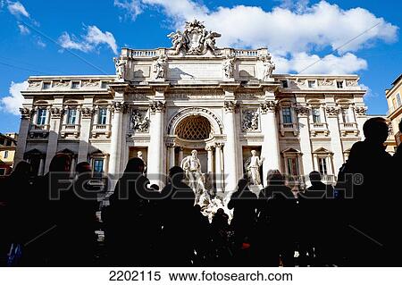 Stock Photography - Tourists In Front Of Fontana Di Trevi, Rome, Italy. Fotosearch