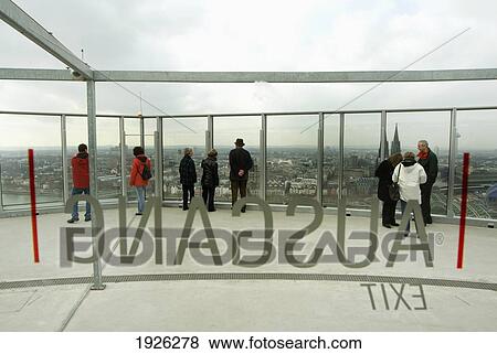 Tourists On Observation Deck Looking At Cologne Panoramic Views, Germany View Large Photo Image Stock Photo - Tourists On Observation Deck Looking At Cologne Panoramic Views, Germany. Fotosearch