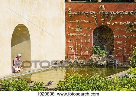 Stock Photo - Tourists On Palace Courtyard. Fotosearch