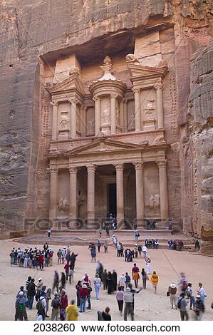 Tourists Visit The Treasury In The Nabatean City; Petra Jordan View Large Photo Image Stock Image - Tourists Visit The Treasury In The Nabatean City; Petra Jordan. Fotosearch