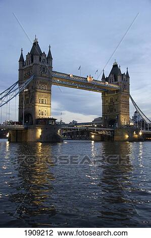 Tower Bridge And River Thames At Dusk, London, England, Uk View Large Photo Image Stock Image - Tower Bridge And River Thames At Dusk, London, England, Uk. Fotosearch