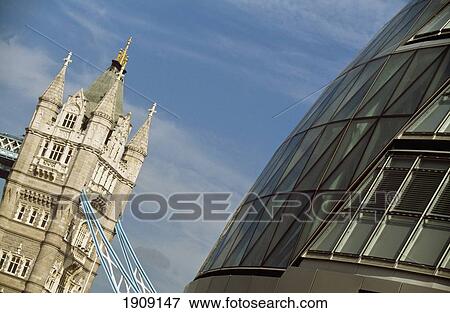 Stock Photo - Tower Bridge And The New Gla Building, Axiom.. Fotosearch