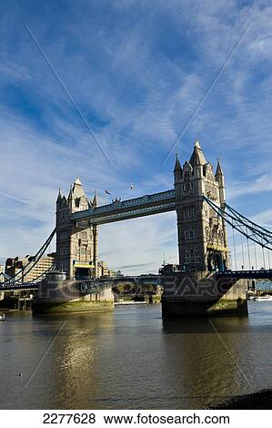 Tower bridge on the river Thames; London, England View Large Photo Image Stock Photo - Tower bridge on the river Thames; London, England. Fotosearch