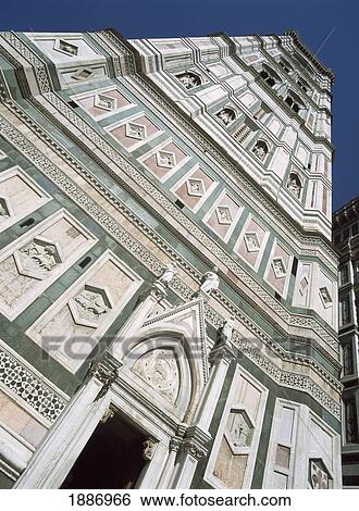Stock Photograph - Tower Of Basilica Di Santa Maria Del Fiore Low Angle View. Fotosearch