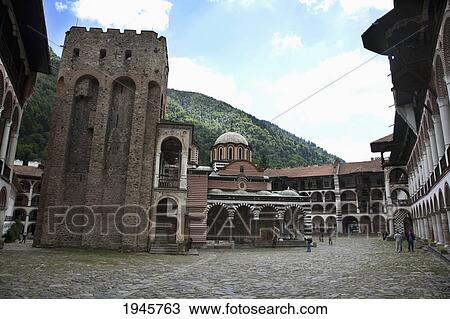 Stock Image - Tower of Hrelyu, Rila Monastery, Blagoevgrad, Bulgaria. Fotosearch