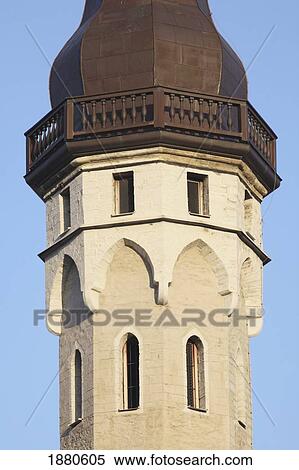 Tower Of Medieval Tallinn Town Hall View Large Photo Image Stock Photography - Tower Of Medieval Tallinn Town Hall. Fotosearch