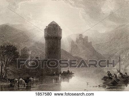 Tower Of Niederlahnstein, Germany. Engraved By E. Goodall From A 19Th Century Print By D. Roberts. View Large Photo Image Stock Image - Tower Of Niederlahnstein, Germany. Engraved By E. Goodall From A 19Th Century Print By D. Roberts.. Fotosearch