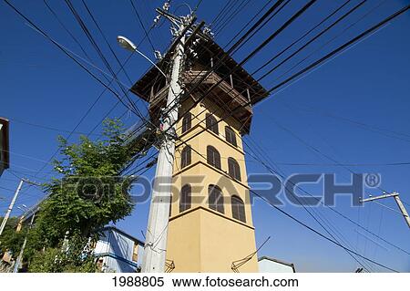 Tower Of The Ascensor Cerro Polanco Elevator, Valparaiso, Valparaiso Region, Chile View Large Photo Image Stock Photography - Tower Of The Ascensor Cerro Polanco Elevator, Valparaiso, Valparaiso Region, Chile. Fotosearch