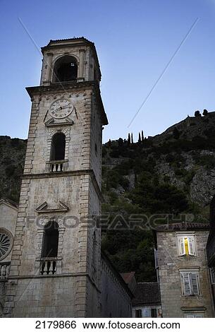 Tower Of The Cathederal At Dusk, Kotor Monte. Tif View Large Photo Image Stock Photograph - Tower Of The Cathederal At Dusk, Kotor Monte. Tif. Fotosearch