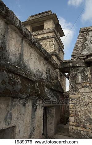 Stock Photograph - Tower Of The Palace, Palenque, Chiapas, Mexico. Fotosearch