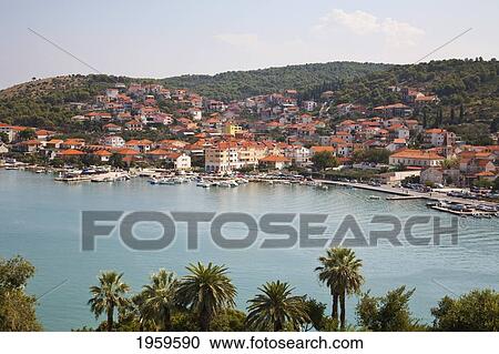 Town From The Bell Tower Of The Cathedral Of St. Lawrence, Trogir, Split-Dalmatia, Croatia View Large Photo Image Stock Image - Town From The Bell Tower Of The Cathedral Of St. Lawrence, Trogir, Split-Dalmatia, Croatia. Fotosearch