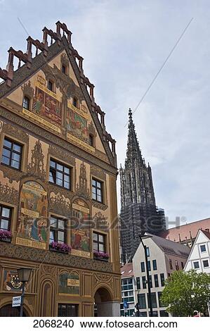 Town Hall And Ulm Muenster; Ulm Baden-Wurtenburg Germany View Large Photo Image Stock Image - Town Hall And Ulm Muenster; Ulm Baden-Wurtenburg Germany. Fotosearch