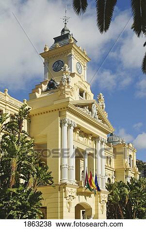 Stock Photo - Town Hall; Malaga, Andalucia, Spain. Fotosearch