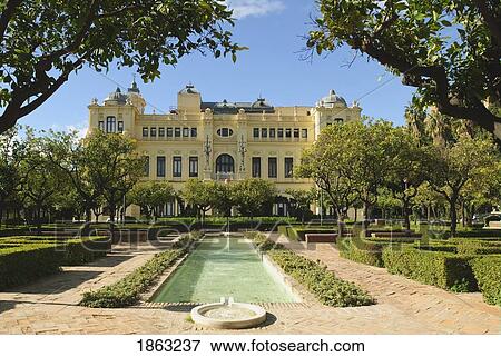 Stock Photo - Town Hall Of Malaga, Andalucia, Spain. Fotosearch