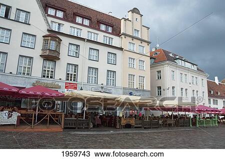 Stock Image - Town Hall Square, Tallinn, Estonia. Fotosearch
