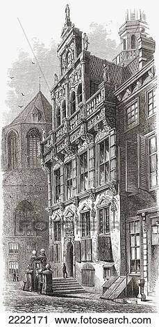 Stock Image - Town Hall, The Hague, The Netherlands In The 19Th Century. From Pictures From Holland By Richard Lovett, Published 1887.. Fotosearch