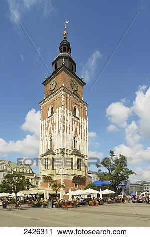Town Hall Tower, Old Town Centre; Krakow, Poland View Large Photo Image Stock Image - Town Hall Tower, Old Town Centre; Krakow, Poland. Fotosearch