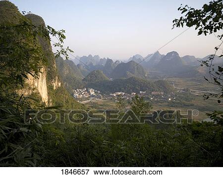 Stock Photo - Town In Mountains. Fotosearch