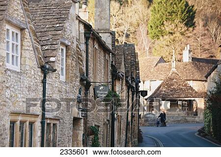 Town Street; Wiltshire, England, Uk View Large Photo Image Stock Image - Town Street; Wiltshire, England, Uk. Fotosearch
