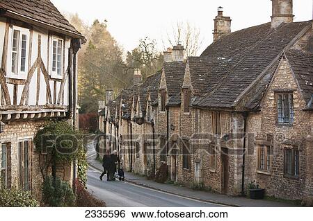 Stock Photograph - Town Street; Wiltshire, England, Uk. Fotosearch
