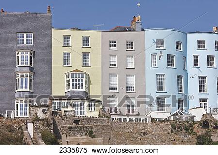Townhouses; South Beach, Tenby, Pembrokeshire Coast Path, Wales, United Kingdom View Large Photo Image Stock Photography - Townhouses; South Beach, Tenby, Pembrokeshire Coast Path, Wales, United Kingdom. Fotosearch